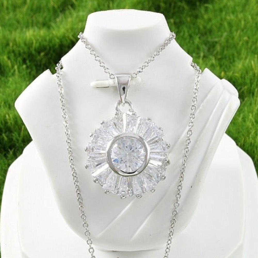 6.75ctw 14k Wt Gold Fill Cubic Zirconia Amulet